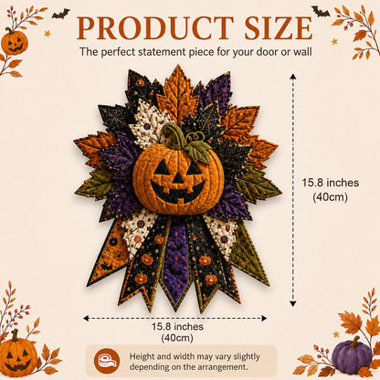 💥DIY Quilted Halloween Pumpkin Door Hanger Kit