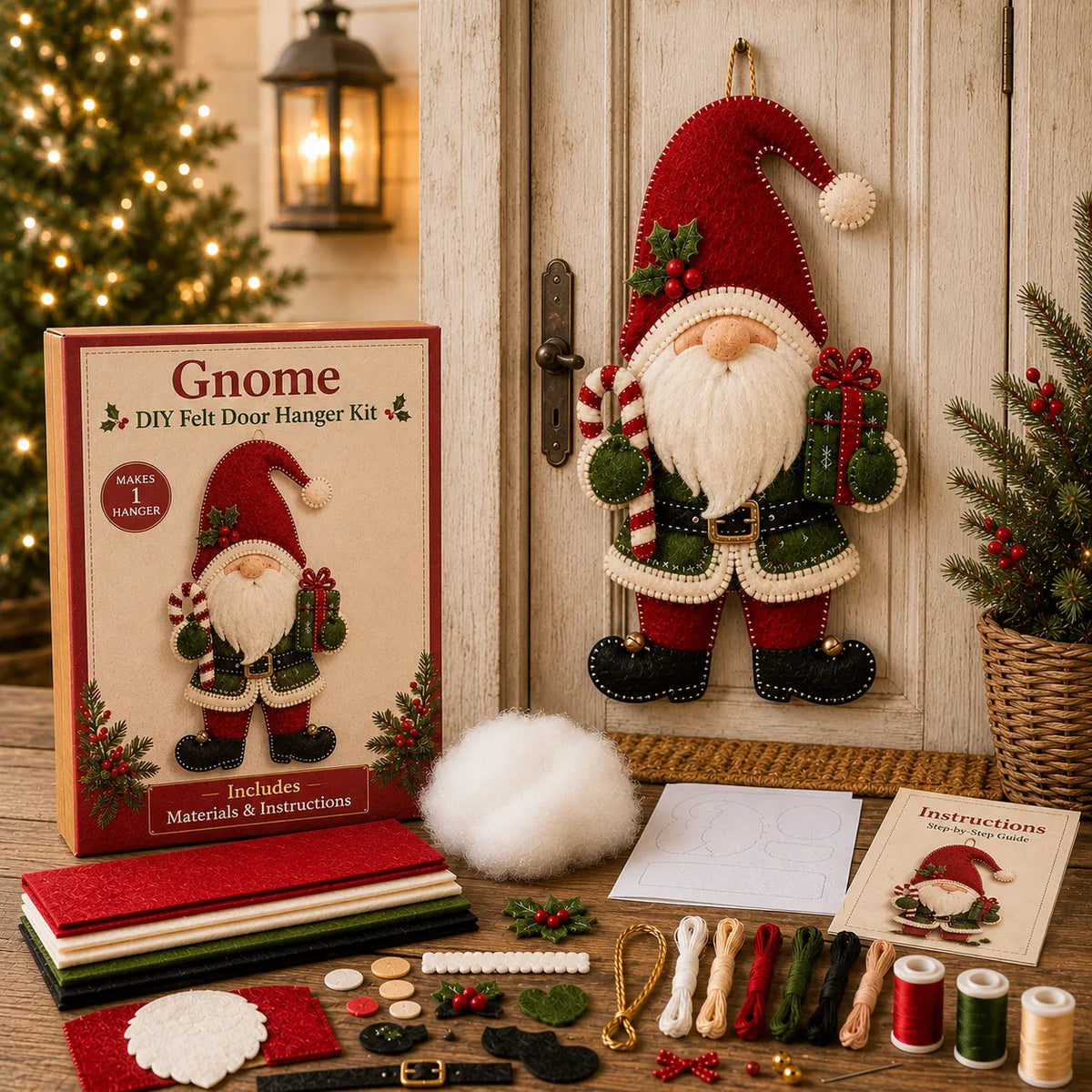 ⛄🎅🎄Christmas Felt Door Hanger DIY Sewing Kit