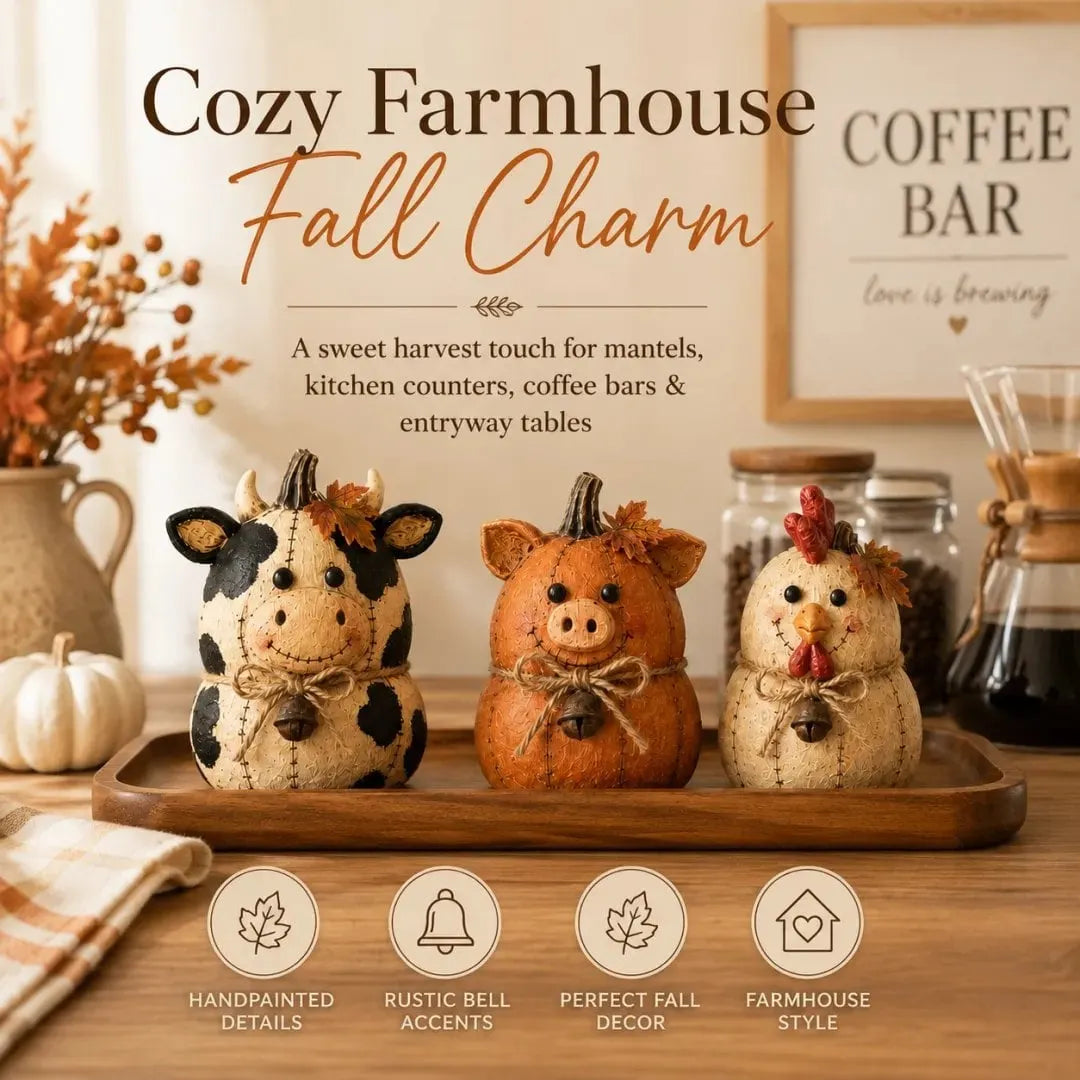 🎃Rustic Farm Pumpkin Friends Decor