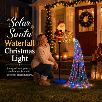 Solar Santa Waterfall Christmas Light