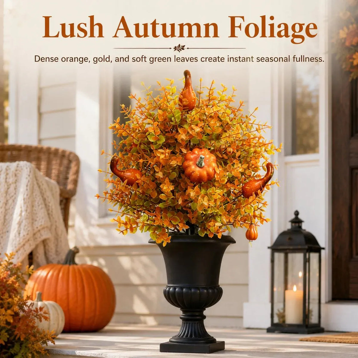 🍂🎃Artificial Autumn Halloween Pumpkin & Tree Stump Decoration