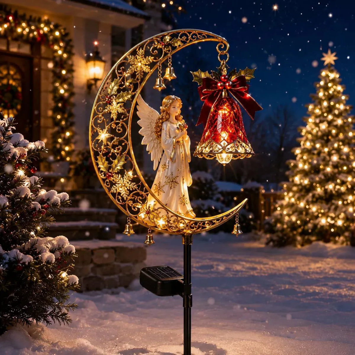 🎄✨Solar Christmas Crescent Garden Light