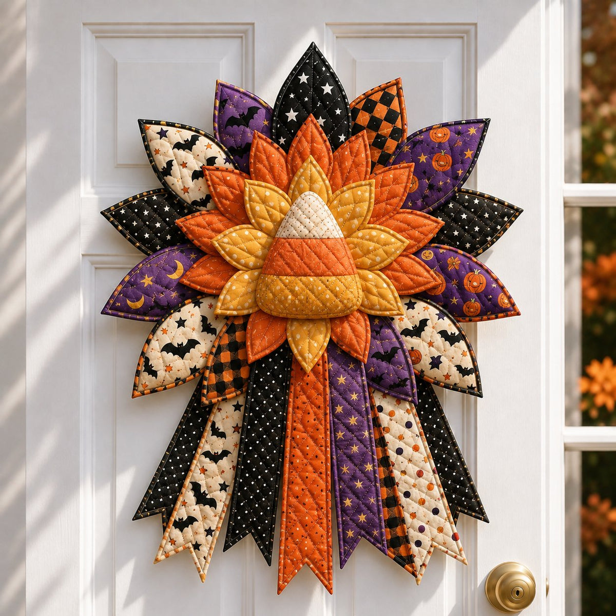 💥DIY Quilted Halloween Pumpkin Door Hanger Kit