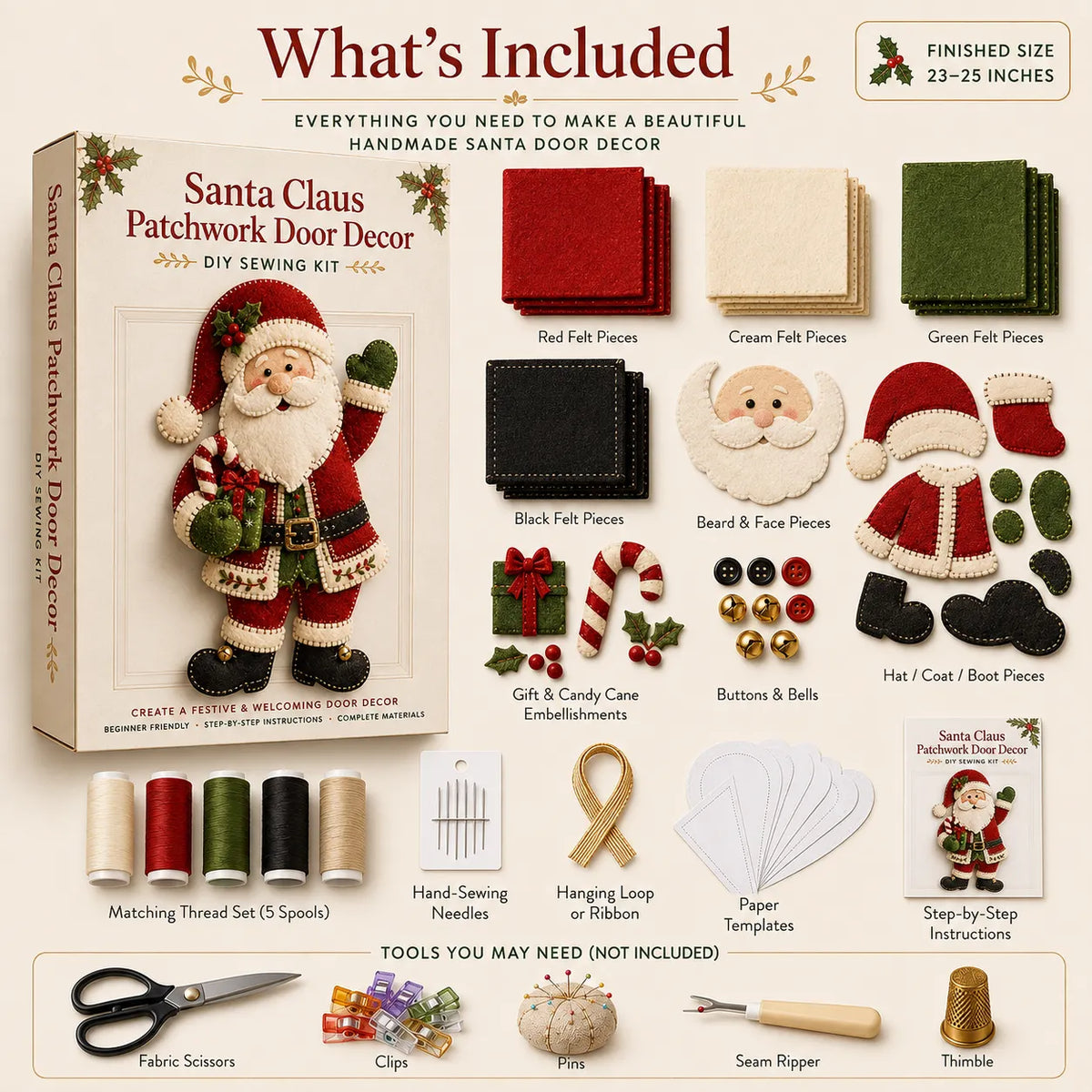 ⛄🎅🎄Christmas Felt Door Hanger DIY Sewing Kit