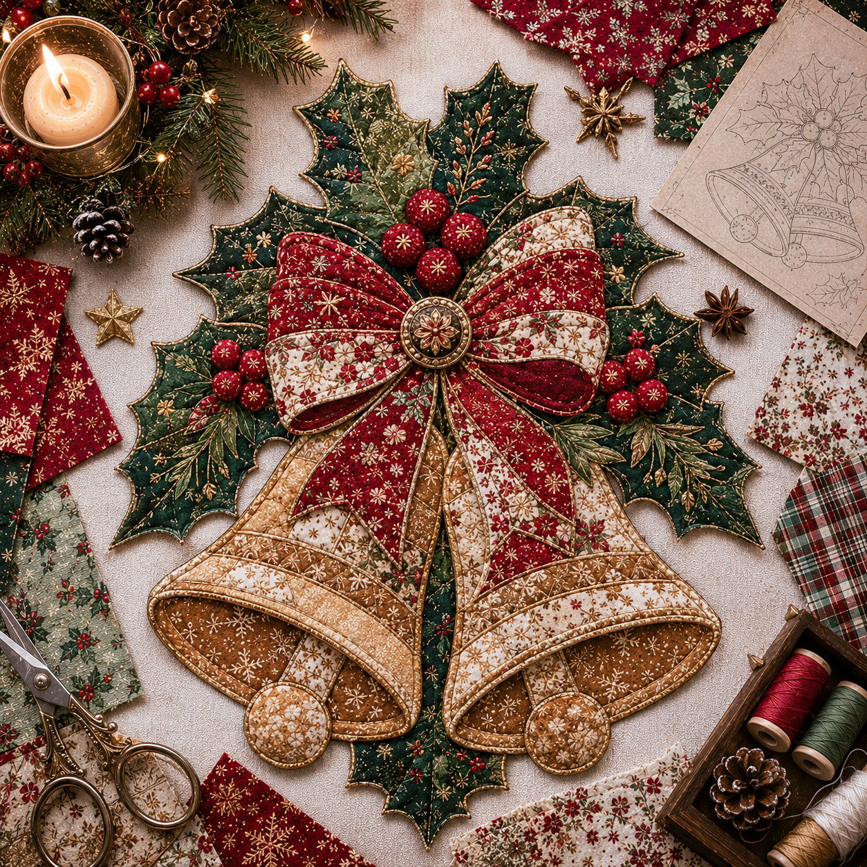 💥🏆Christmas Patchwork Fabric DIY Decor Kit