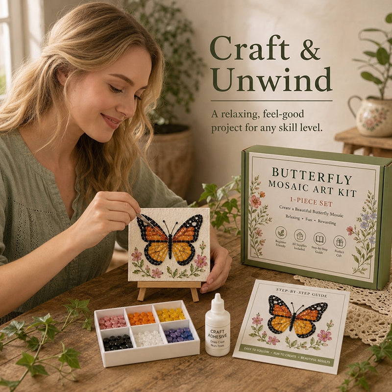 Vintage Watering Can Mosaic Art Kit – DIY Floral Garden Themed Craft, Handmade Indoor & Outdoor Wall Decor