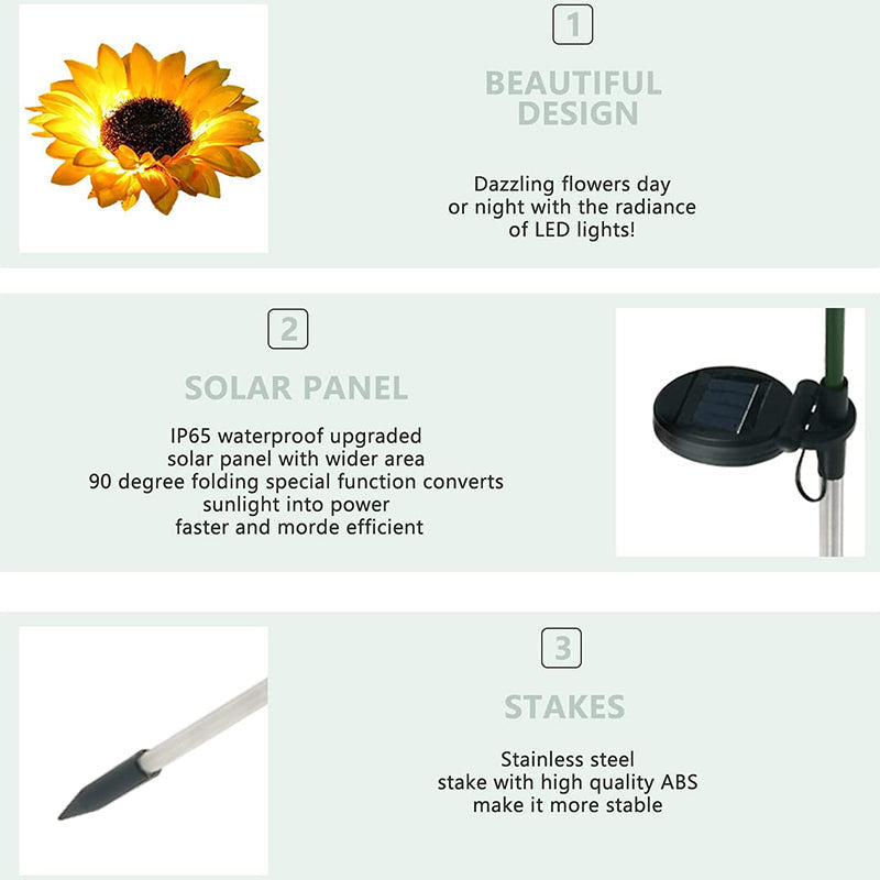 🌻 Solar Sunflower Garden Lights