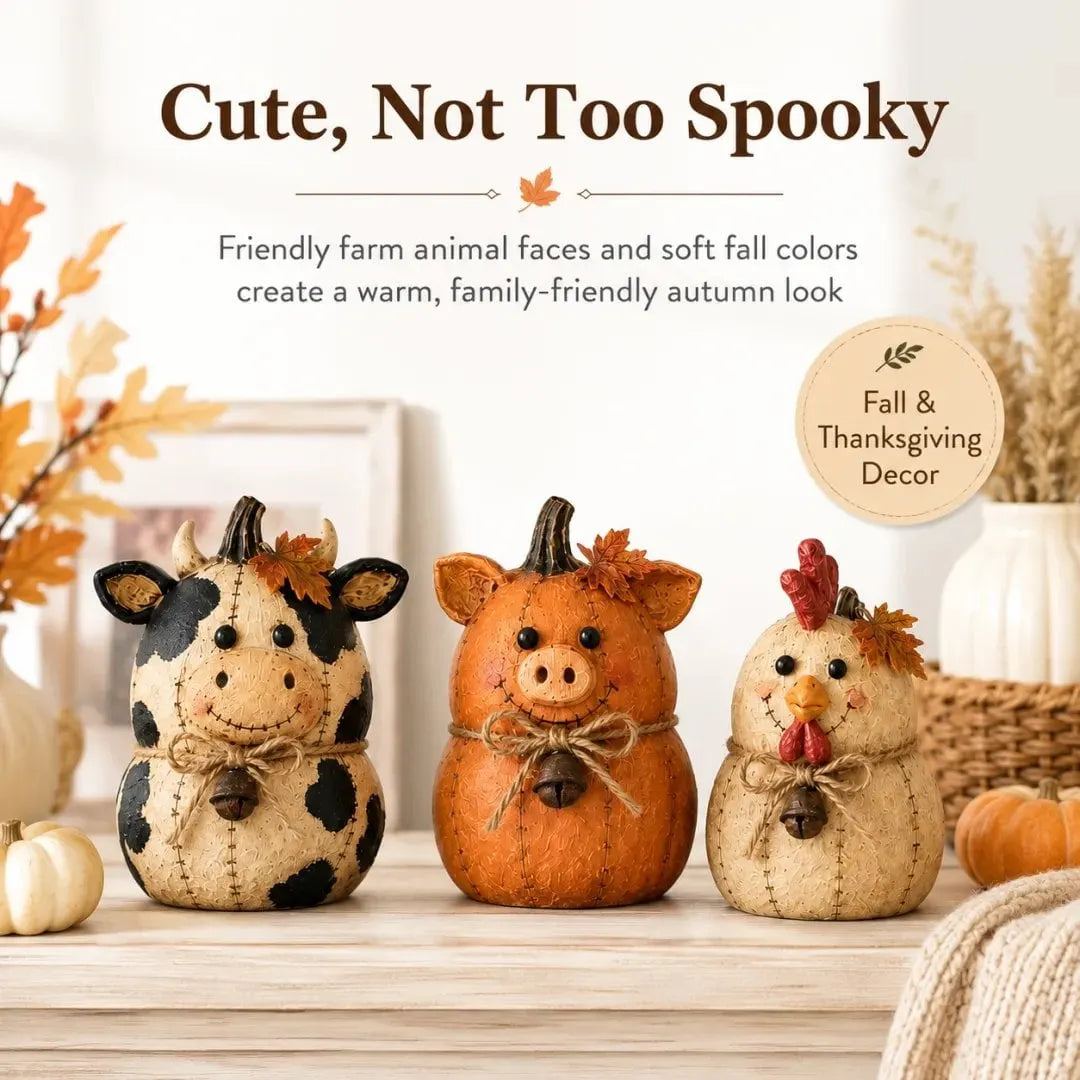 🎃Rustic Farm Pumpkin Friends Decor