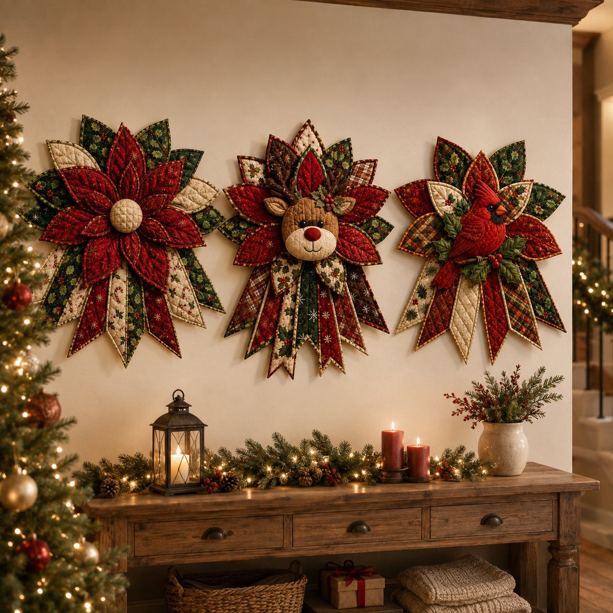 🎉🎄 Festive Quilted Christmas Door Hanging DIY Sewing Kit