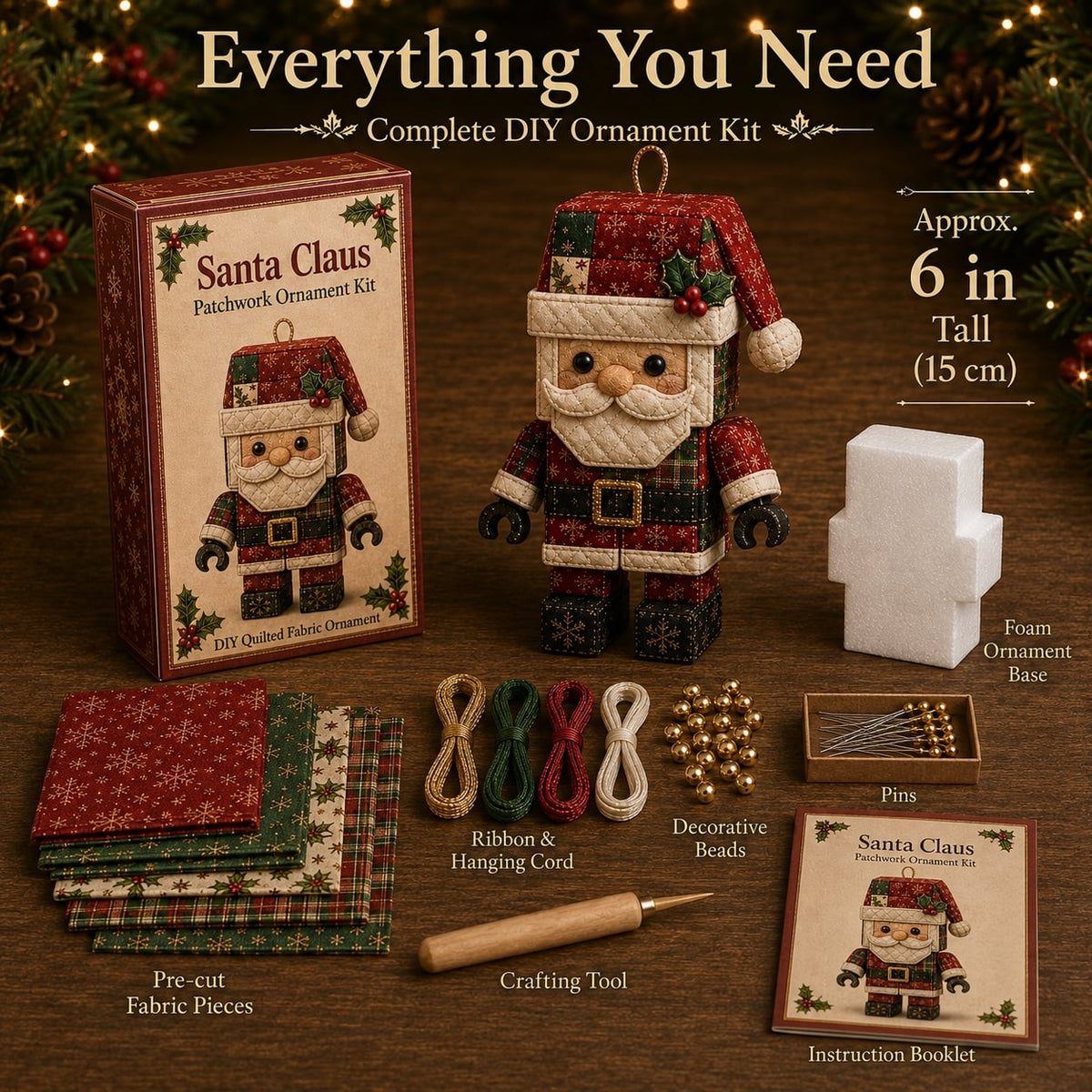🎅⛄ Christmas Classics Block Figure Patchwork Ornament DIY Kit