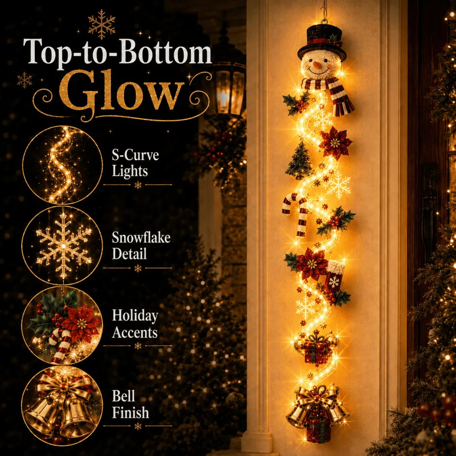 🎄 Glowing Christmas Door Hanger | 6 Festive Lighted Designs with Warm Glow, Dimensional Details & Space-Saving Vertical Décor ✨