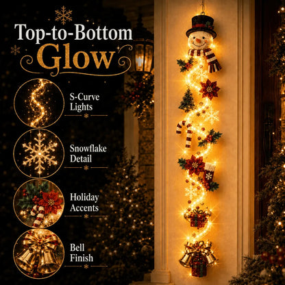 🎄 Glowing Christmas Door Hanger | 6 Festive Lighted Designs with Warm Glow, Dimensional Details & Space-Saving Vertical Décor ✨