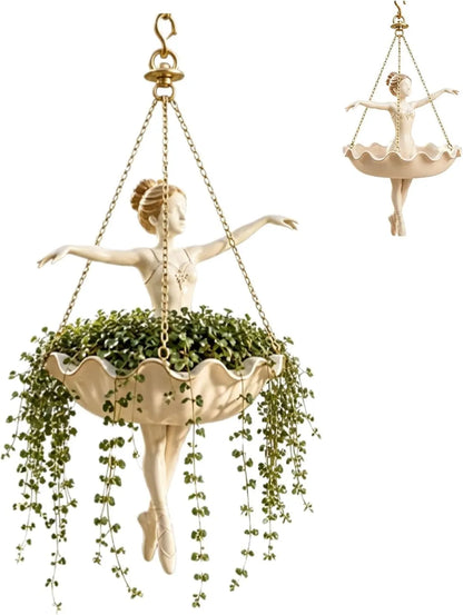 🌿Ballet Dancer Hanging Planter – Graceful Artistry, Living Greenery 🩰🌿