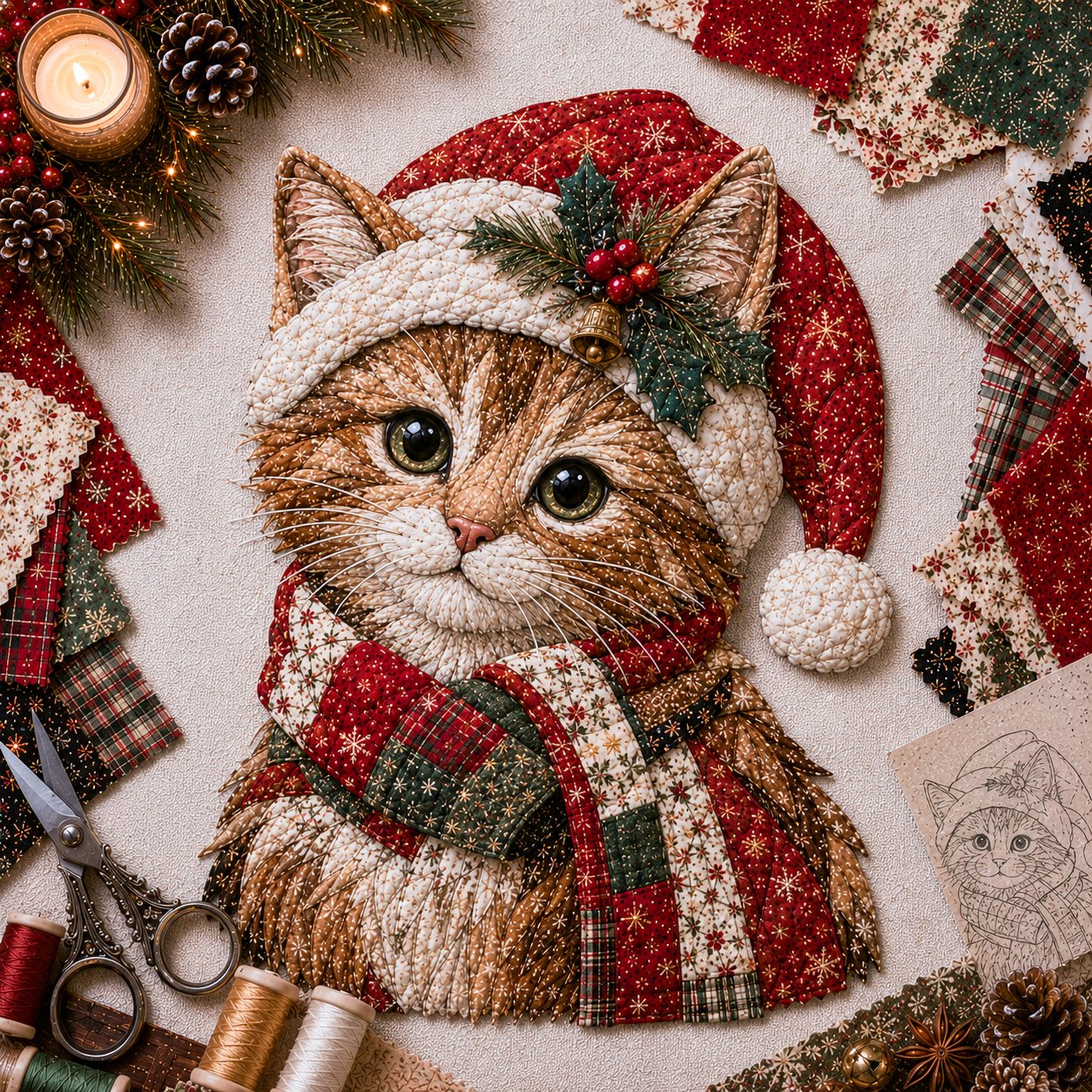 💥🏆Christmas Patchwork Fabric DIY Decor Kit