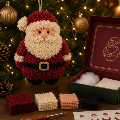 🎄3D Fabric Poke Christmas Ornament DIY Kit Collection | Complete Kit with Pre-Cut Fabrics, Stuffed Felt Base, Poking Tool & Step-by-Step Guide Included 💕