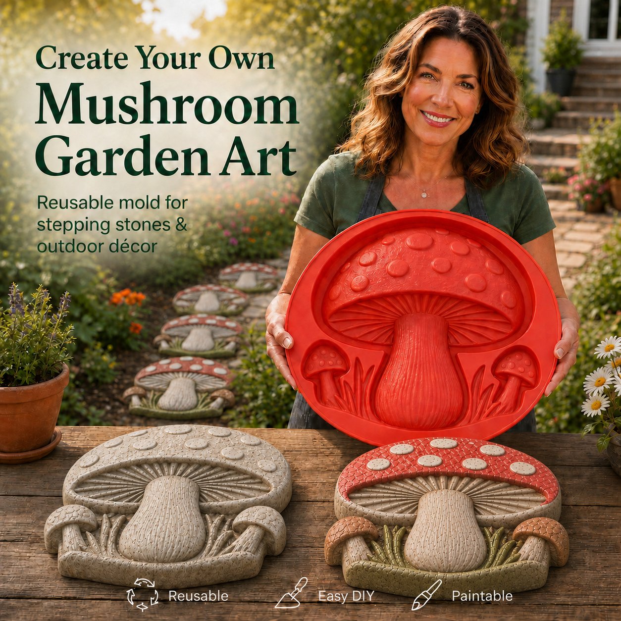 💥 LAST DAY 49% OFF - 🌻 Reusable Sunflower Stepping Stone Mold (📦Buy 2 Free Shipping)