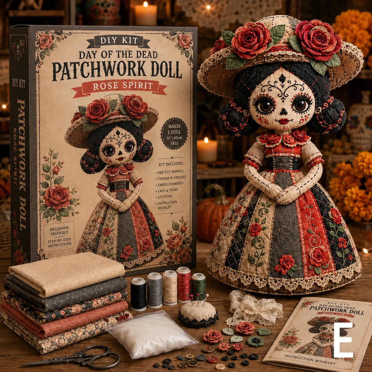 🔥50% Off Last Day - Day of the Dead Patchwork Doll DIY Kit