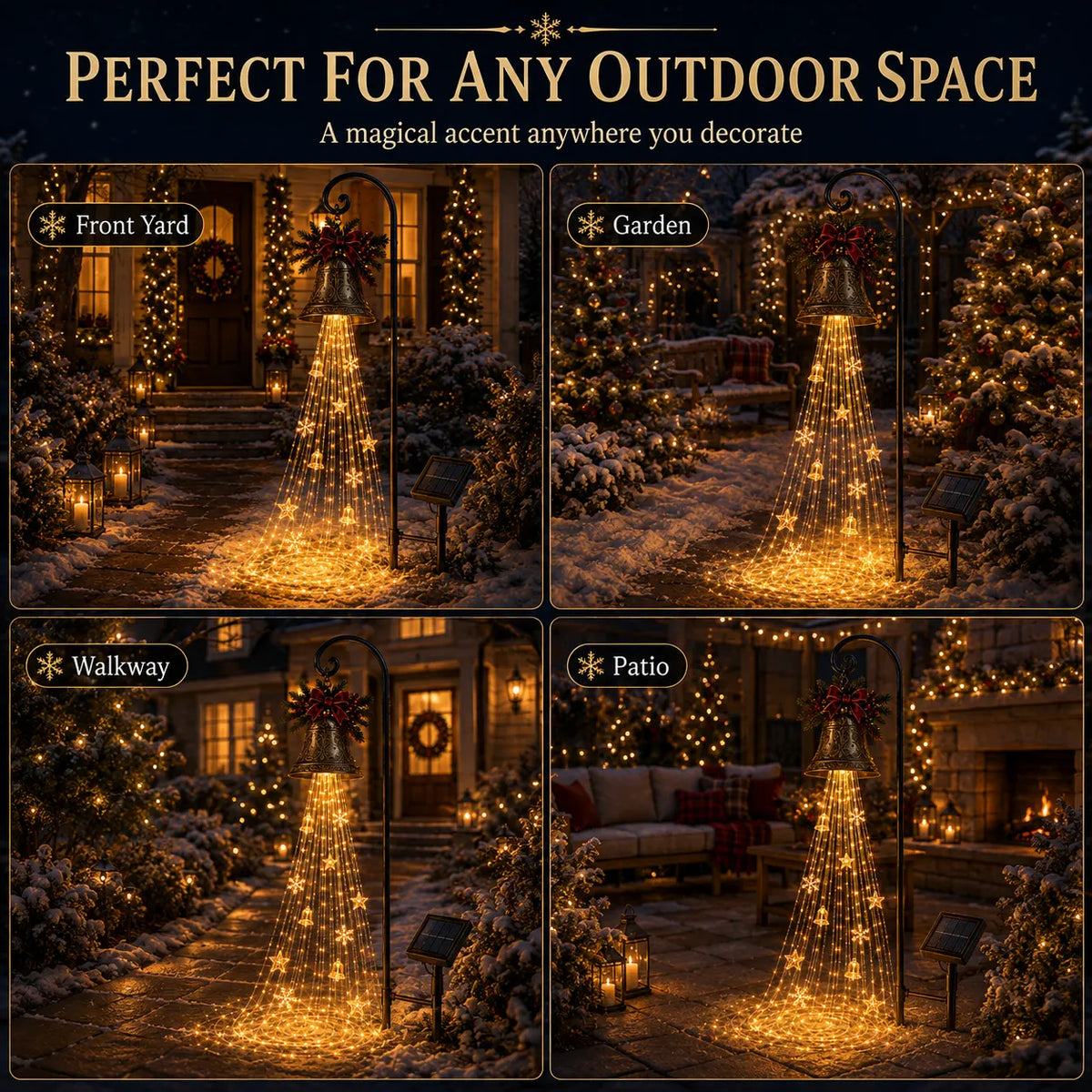 🎄Christmas Bell Cascade Solar Yard Light