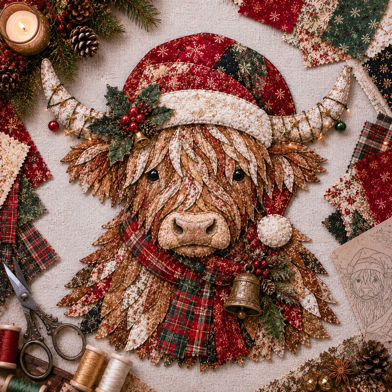 💥🏆Christmas Patchwork Fabric DIY Decor Kit