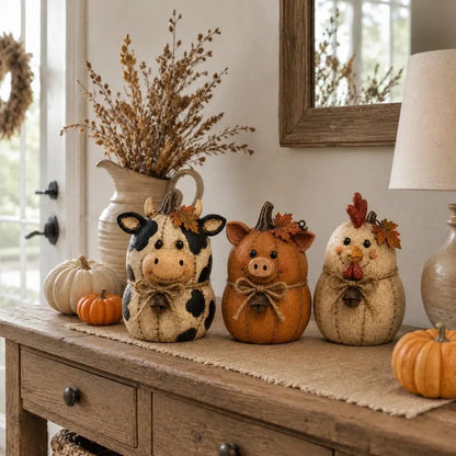 🎃Rustic Farm Pumpkin Friends Decor