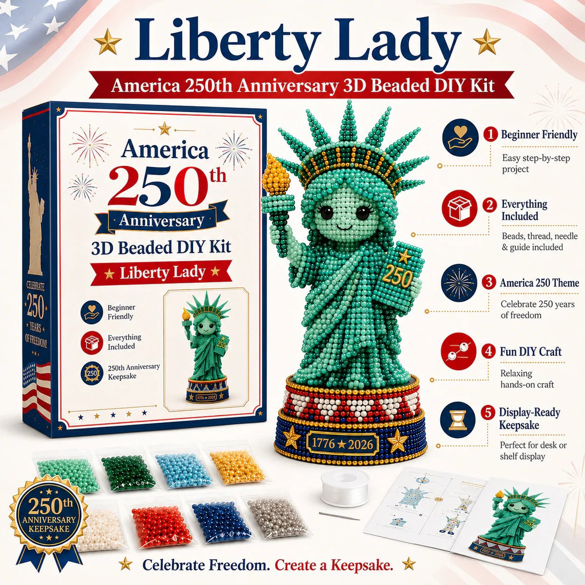 🔥America 250th Anniversary 3D Beaded DIY Kit