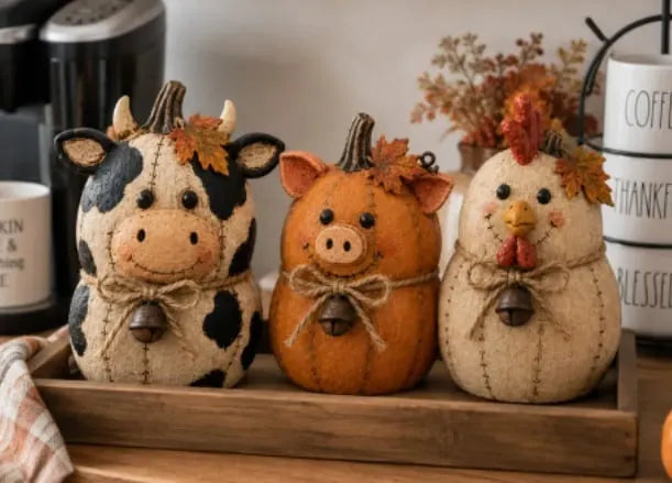 🎃Rustic Farm Pumpkin Friends Decor