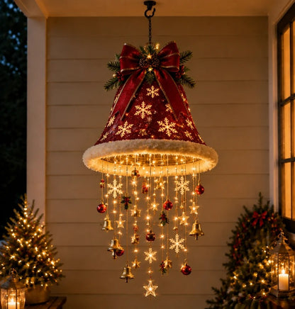 🎅 Lighted Santa Hat Hanging Chandelier 🎄 | 3 Styles Warm LED Christmas String Light | Indoor Outdoor Porch Holiday Decor Gift