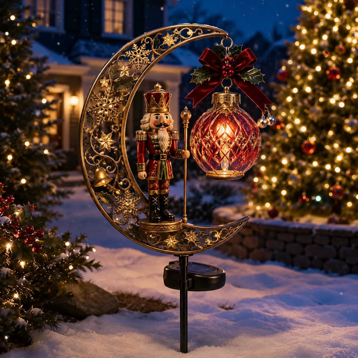 🎄✨Solar Christmas Crescent Garden Light