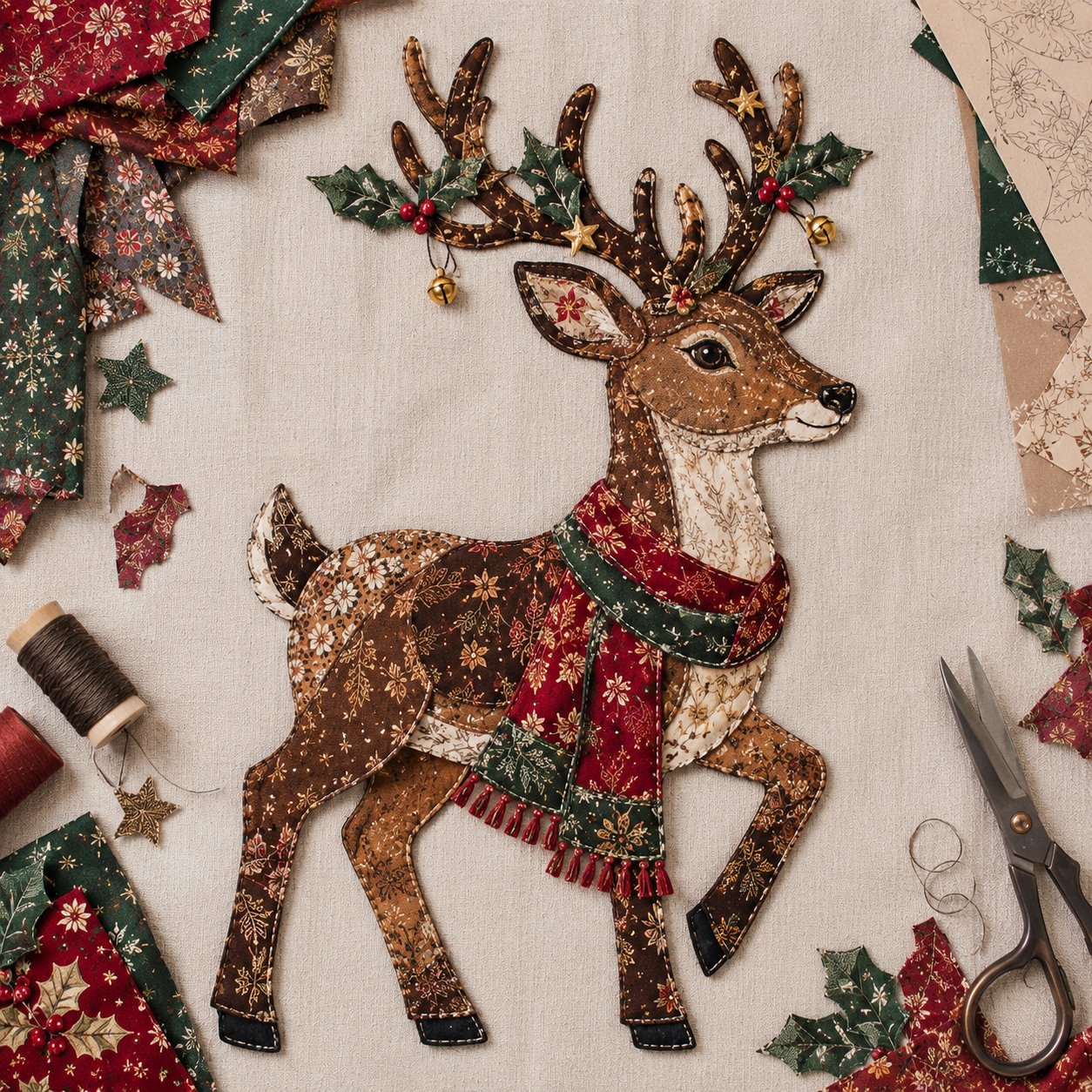 💥🏆Christmas Patchwork Fabric DIY Decor Kit