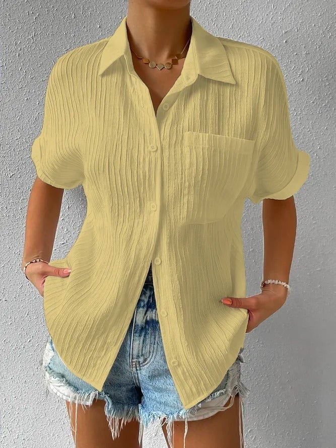 NEW🔥2025 Women's Button Placket Casual Cotton Shirt