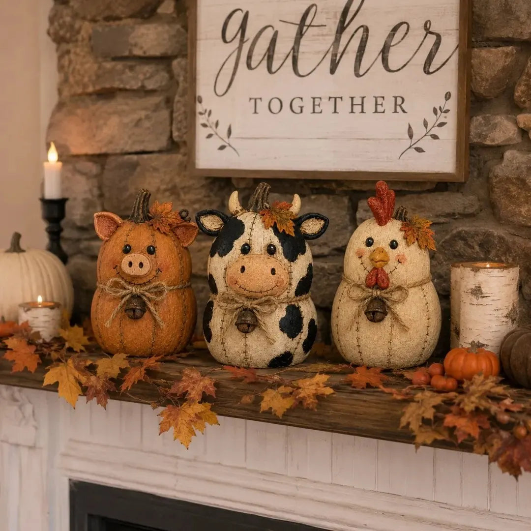🎃Rustic Farm Pumpkin Friends Decor