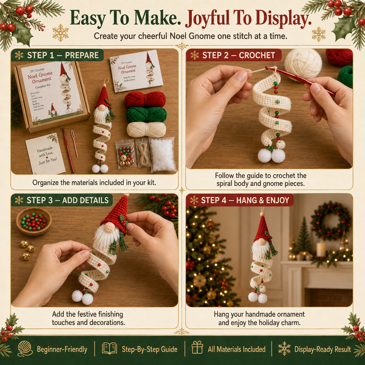 🔥49% OFF🎄 DIY Crochet Gnome Ornament Collection📦Limited Stock!🎉The joy of handicrafts awaits your exploration❤️