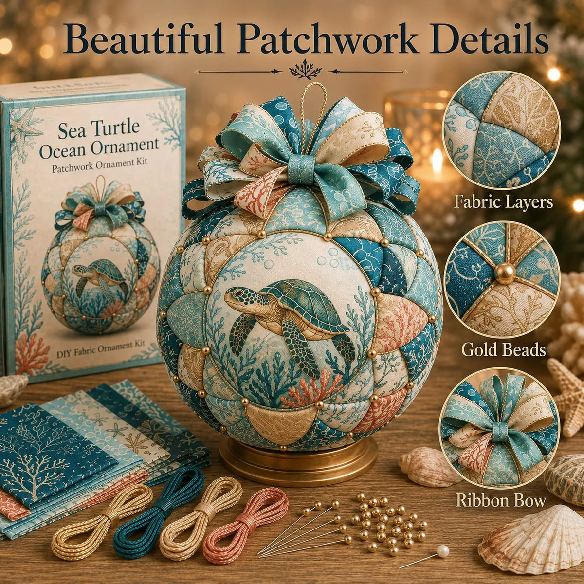 🌊 Ocean Treasures Patchwork Ornament DIY Kit