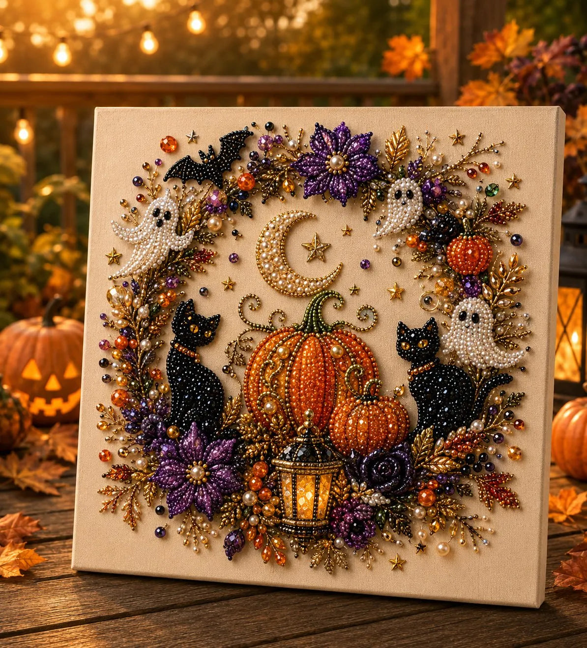 👻✨Halloween Pearl Art DIY Kit – Turn Tiny Pearls into Spooky-Cute Magic