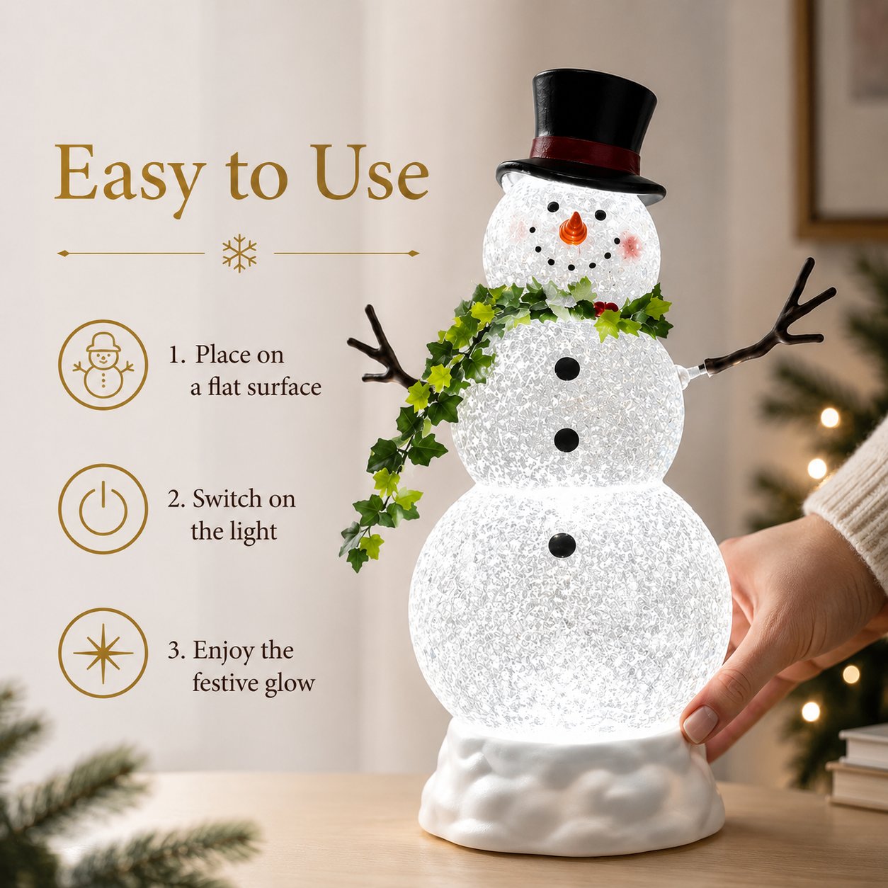 ☃️ Light-Up Snowman Crystal Globe — Bring Winter Magic Home! ✨