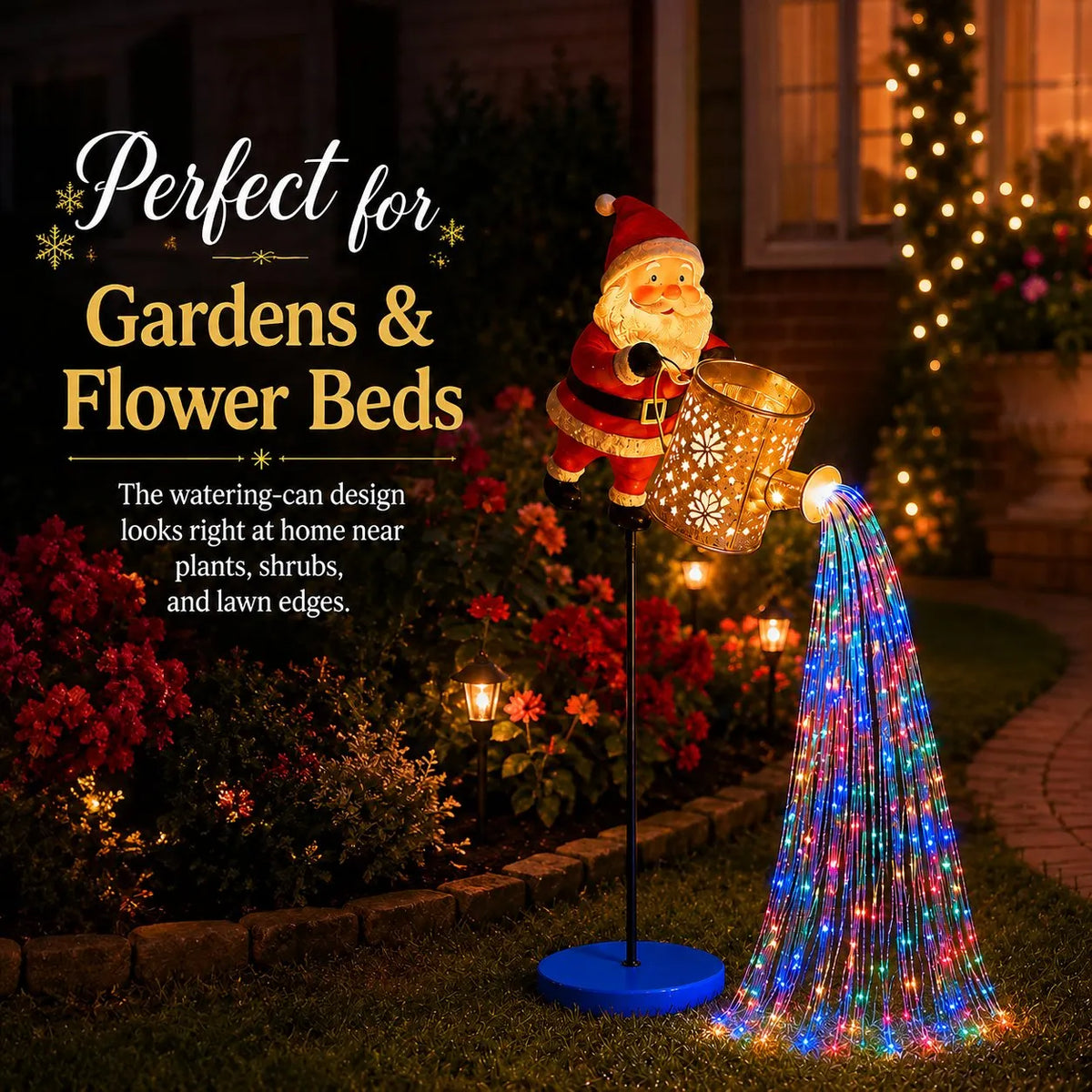 Solar Santa Waterfall Christmas Light