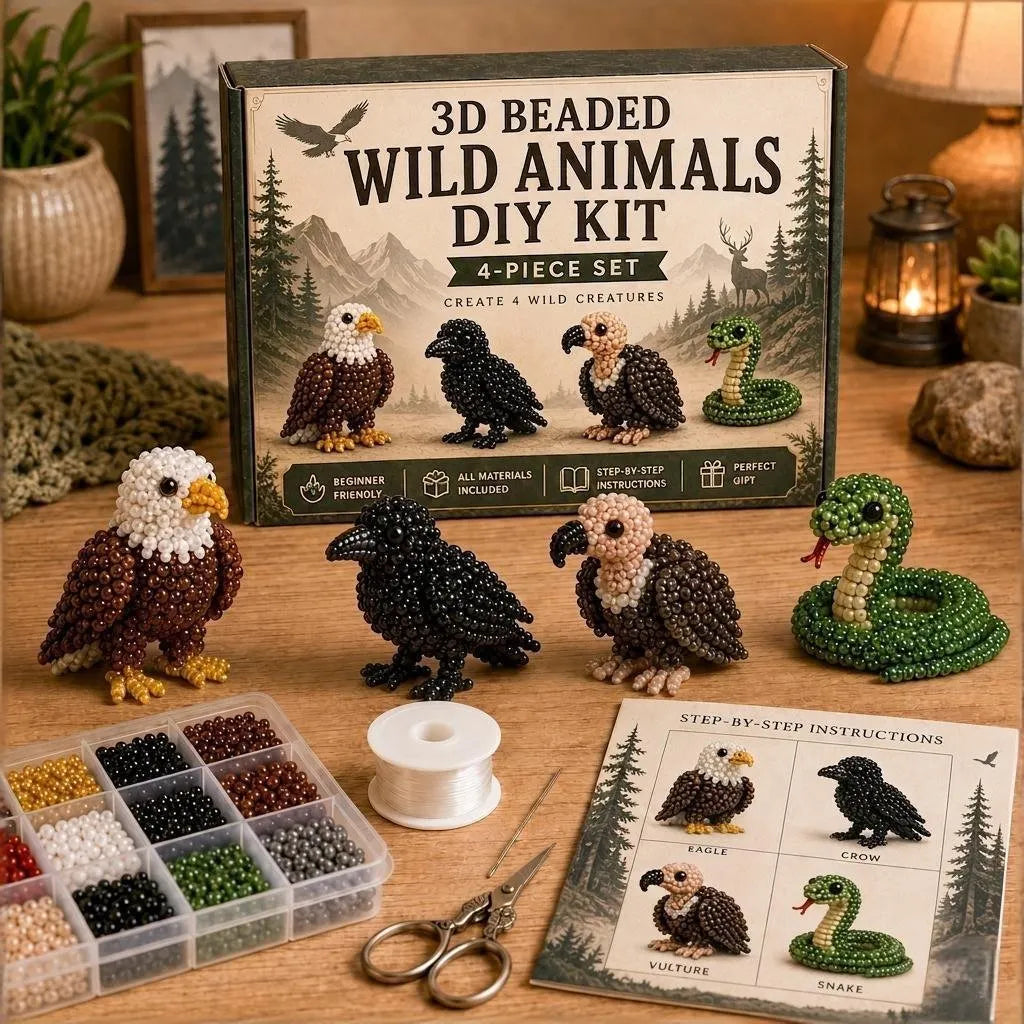 🧵🔥✨ Tiny 3D Beaded Animal DIY Kit
