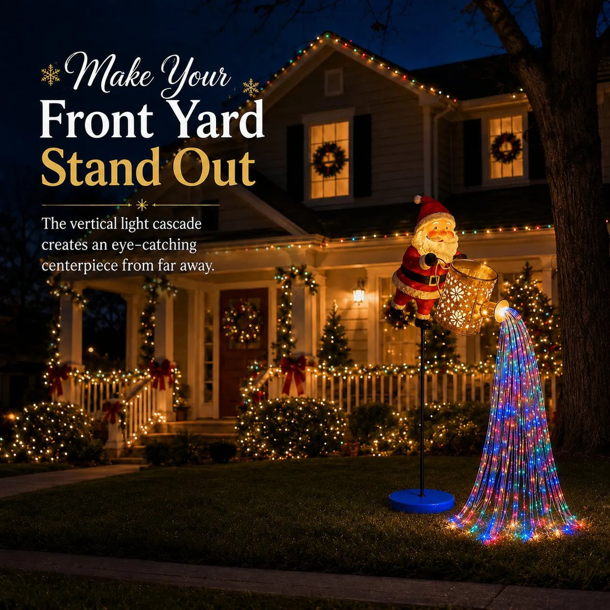 Solar Santa Waterfall Christmas Light