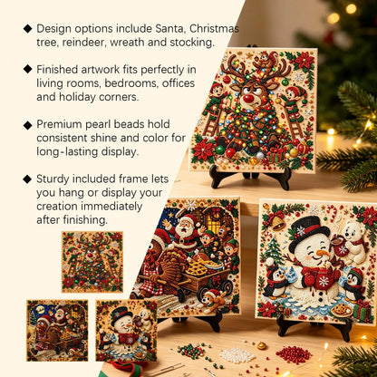 ✨Complete Craft Tools Holiday‐Themed Wooden Frame Decor Art