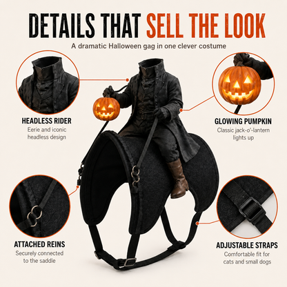 😺🎃The Headless Horseman Ride Pet Costume