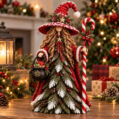 🎄 Christmas Enchanted Trio – Santa, Snowman & Holiday Witch Figurine Set