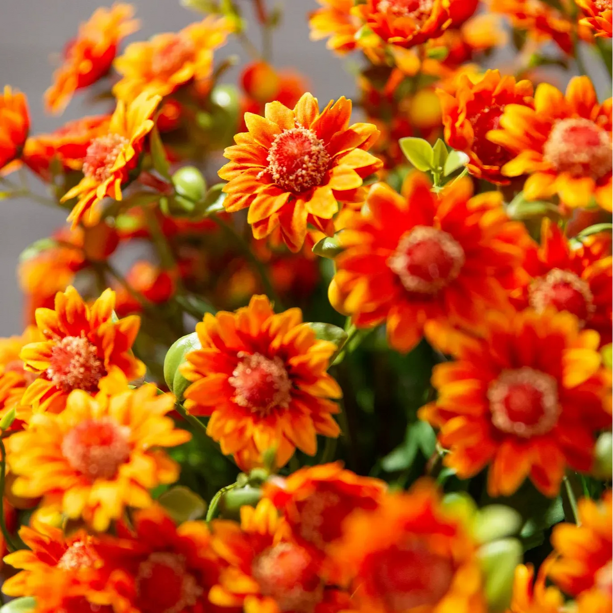 Last Day Each Only $3.99🌼- Artificial Outdoor Sunset Mums Flowers - UV resistant, Waterproof, Windproof