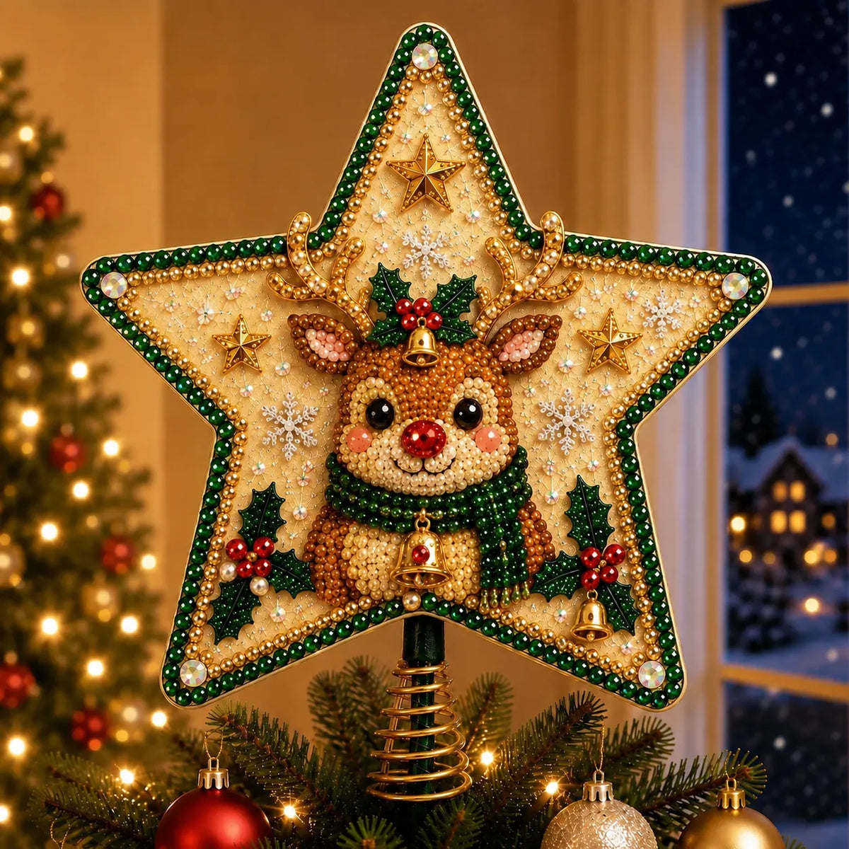 ⭐ Pearl Diamond Art Christmas Tree Topper Kit