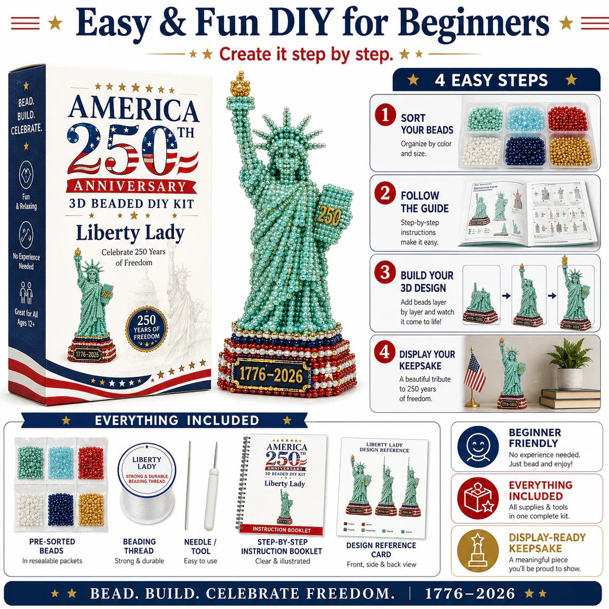 🔥America 250th Anniversary 3D Beaded DIY Kit
