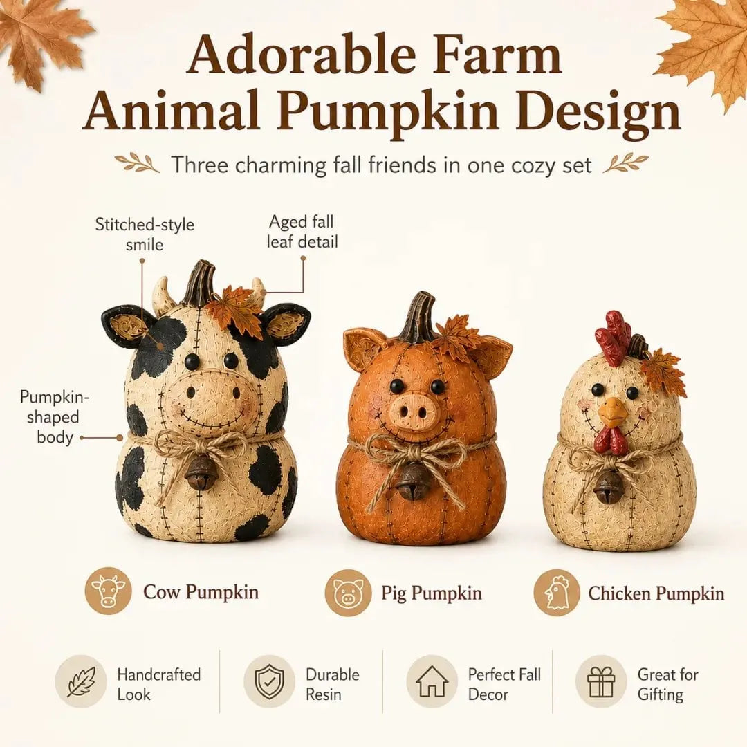🎃Rustic Farm Pumpkin Friends Decor