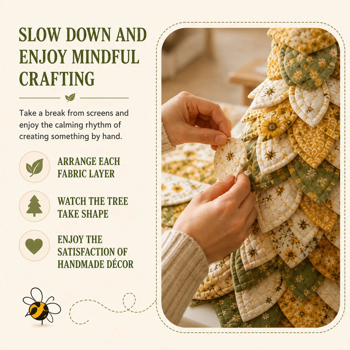 🌻Sunflower Bee Garden Tree DIY Kit-Handmade Fabric Tabletop Tree Decor
