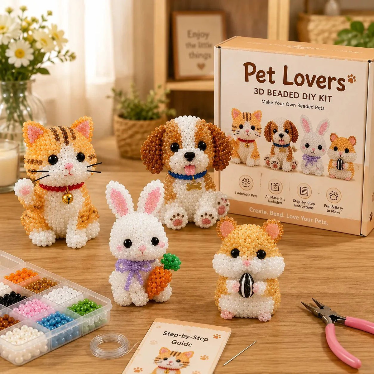 🧵🔥✨ Tiny 3D Beaded Animal DIY Kit
