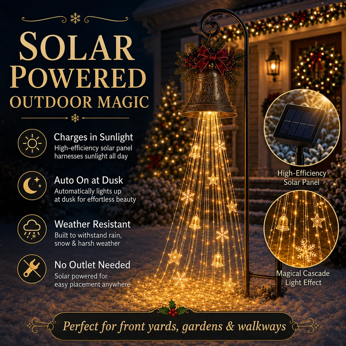 🎄Christmas Bell Cascade Solar Yard Light