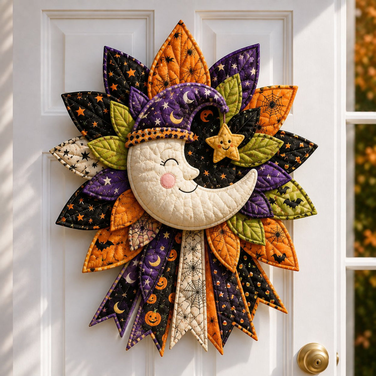 💥DIY Quilted Halloween Pumpkin Door Hanger Kit