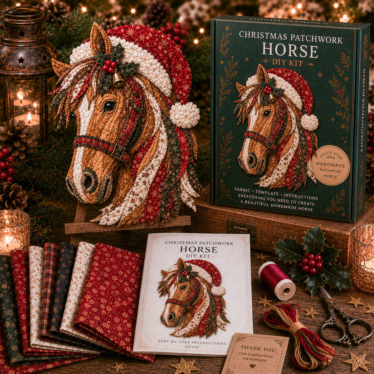 💥🏆Christmas Patchwork Fabric DIY Decor Kit
